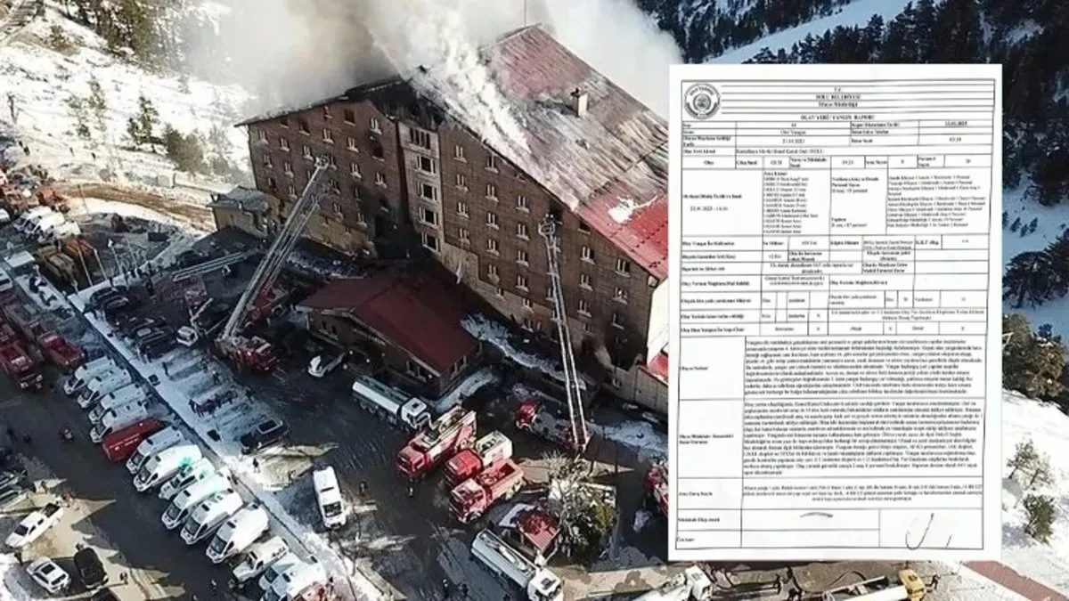 Bolu’daki yangın faciasının başlangıç noktası belli oldu! İtfaiye raporuna SABAH ulaştı